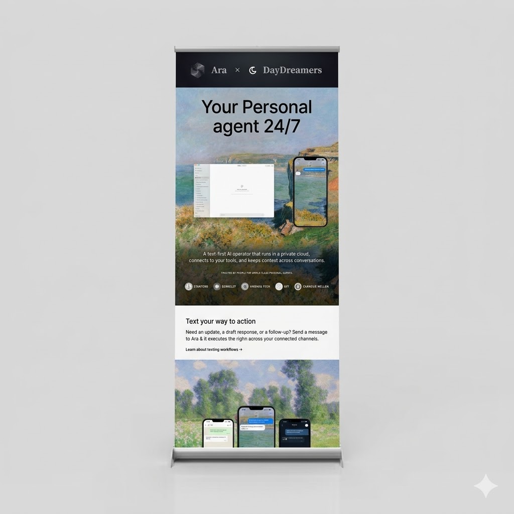 Ara × DayDreamers retractable banner